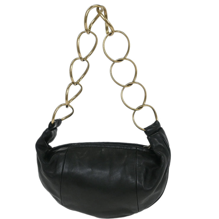 Chanel Black Lambskin Chain Hobo Handbag 116003