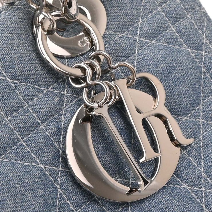 Christian Dior Light Blue Denim Lady Dior Cannage 2way Handbag MA-1929 116004