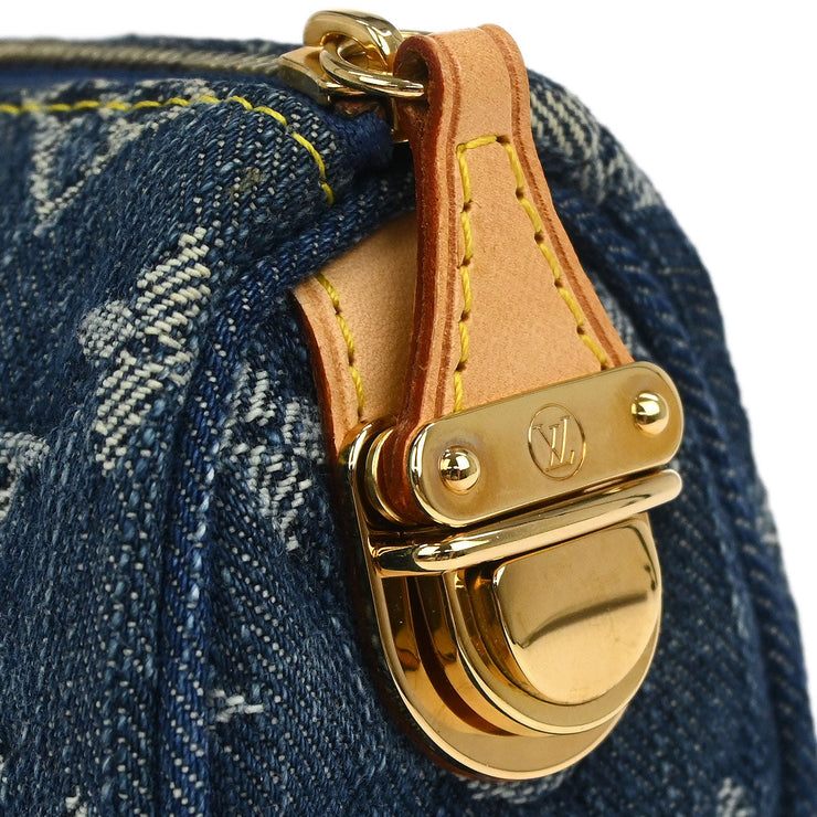 Louis Vuitton Blue Monogram Denim Trousse Speedy PM Pouch M95082 TH0096 116005