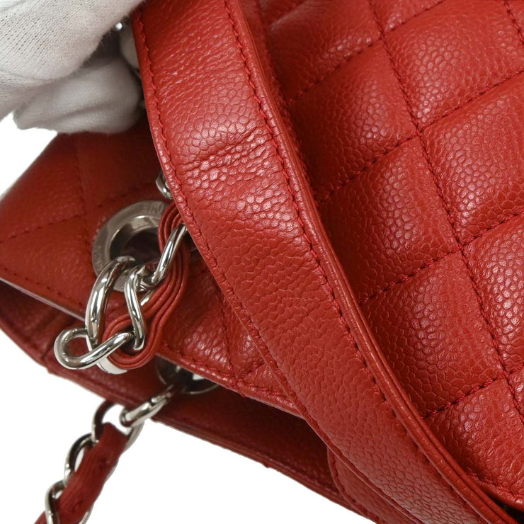 Chanel Red Calfskin Petite Shopping Tote PST Chain Handbag 116018