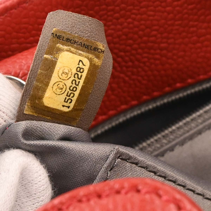 Chanel Red Calfskin Petite Shopping Tote PST Chain Handbag 116018