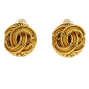 Chanel Button Earrings Clip-On Gold 95A 116023