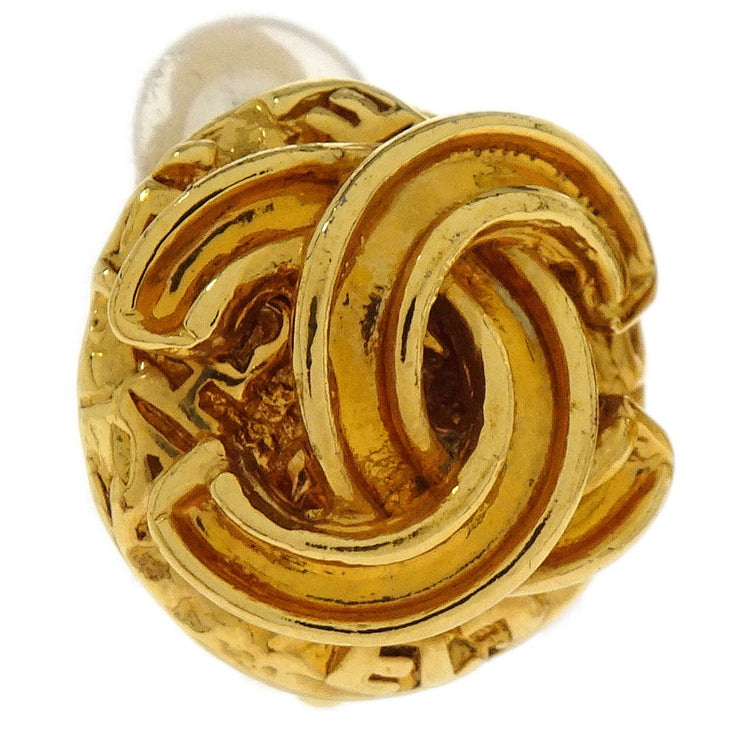 Chanel Button Earrings Clip-On Gold 95A 116023