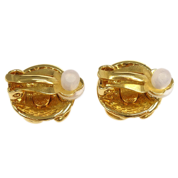 Chanel Button Earrings Clip-On Gold 95A 116023