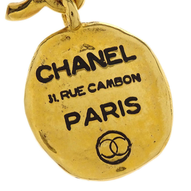 Chanel CC Dangle Earrings Clip-On Gold 116027