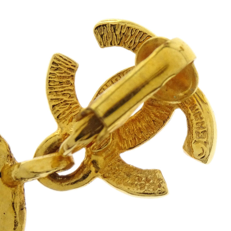 Chanel CC Dangle Earrings Clip-On Gold 116027