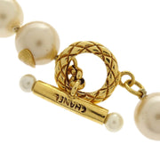 Chanel Artificial Pearl Chain Necklace Gold 94A 116028