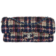 Chanel Navy Nylon Tweed Print Shoulder Bag 116029