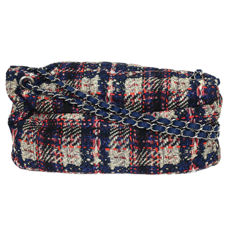 Chanel Navy Nylon Tweed Print Shoulder Bag 116029