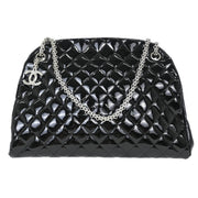 Chanel Black Patent Leather Large Mademoiselle Bowling Bag 116033