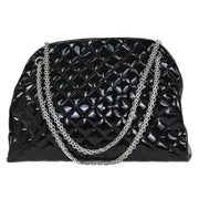 Chanel Black Patent Leather Large Mademoiselle Bowling Bag 116033
