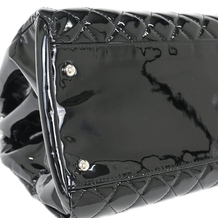 Chanel Black Patent Leather Large Mademoiselle Bowling Bag 116033