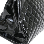 Chanel Black Patent Leather Large Mademoiselle Bowling Bag 116033