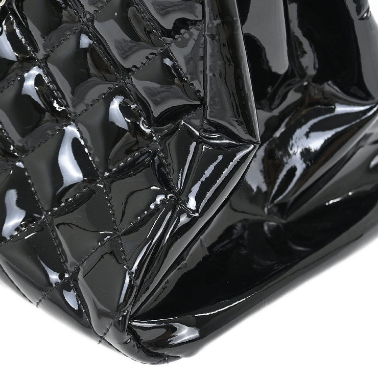 Chanel Black Patent Leather Large Mademoiselle Bowling Bag 116033