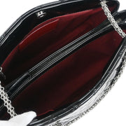 Chanel Black Patent Leather Large Mademoiselle Bowling Bag 116033