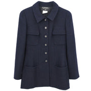 Chanel Single Breasted Jacket Black 95A #40 116046