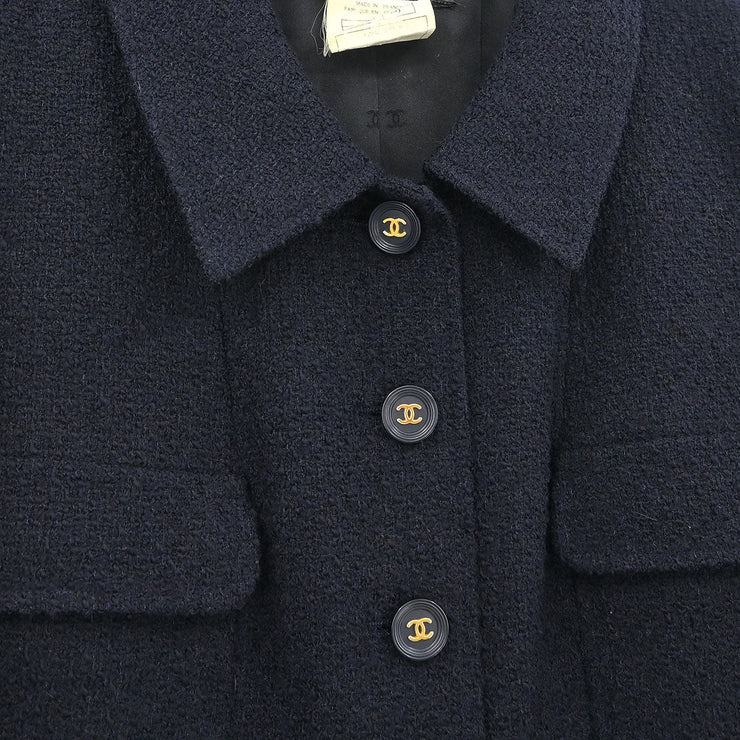 Chanel Single Breasted Jacket Black 95A #40 116046