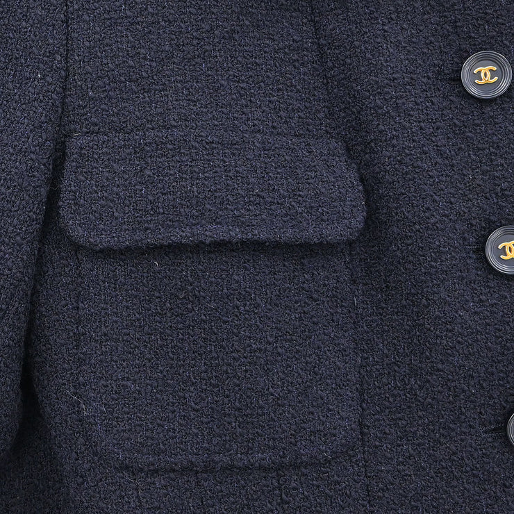 Chanel Single Breasted Jacket Black 95A #40 116046