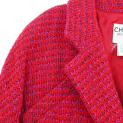 Chanel Setup Suit Jacket Skirt Red 95A #38 116047