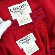 Chanel Setup Suit Jacket Skirt Red 95A #38 116047