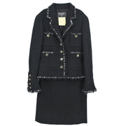 Chanel Setup Suit Jacket Skirt Black 94A #38 116048