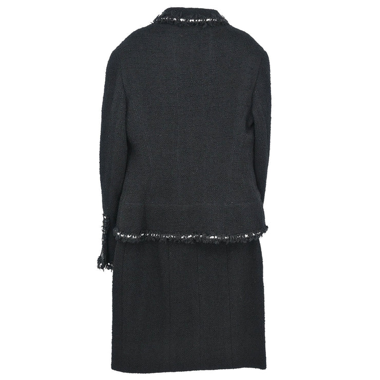 Chanel Setup Suit Jacket Skirt Black 94A #38 116048
