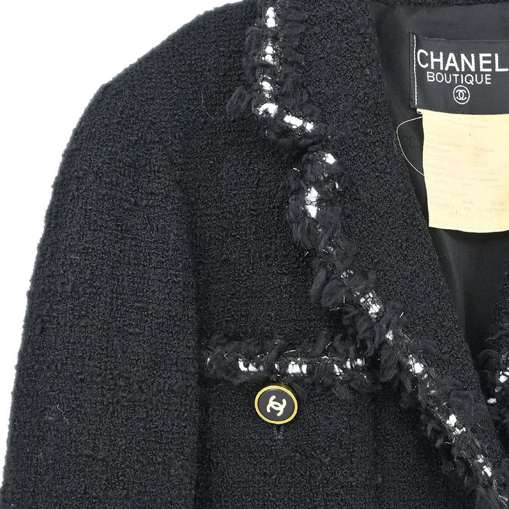 Chanel Setup Suit Jacket Skirt Black 94A #38 116048