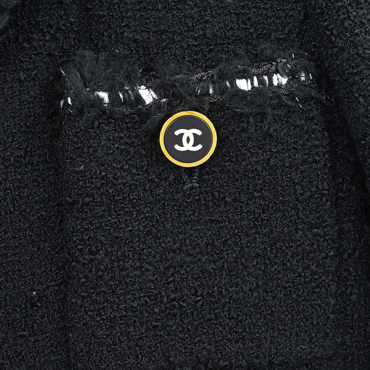 Chanel Setup Suit Jacket Skirt Black 94A #38 116048