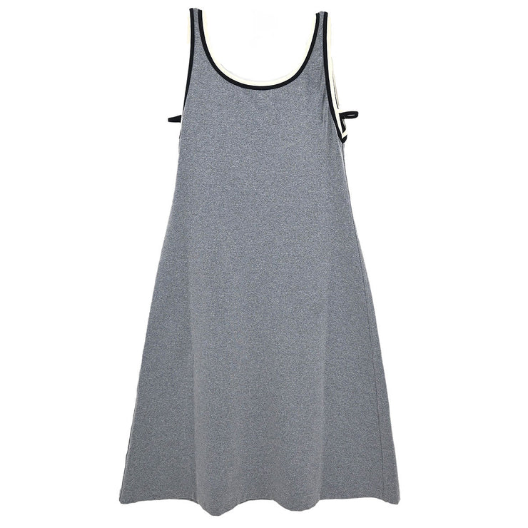 Chanel Sleeveless Dress Gray 98P #40 116052