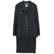 Chanel Setup Suit Jacket Skirt Black 96P #38 116054
