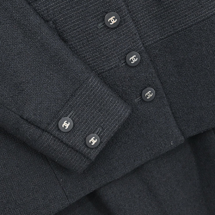 Chanel Setup Suit Jacket Skirt Black 96P #38 116054
