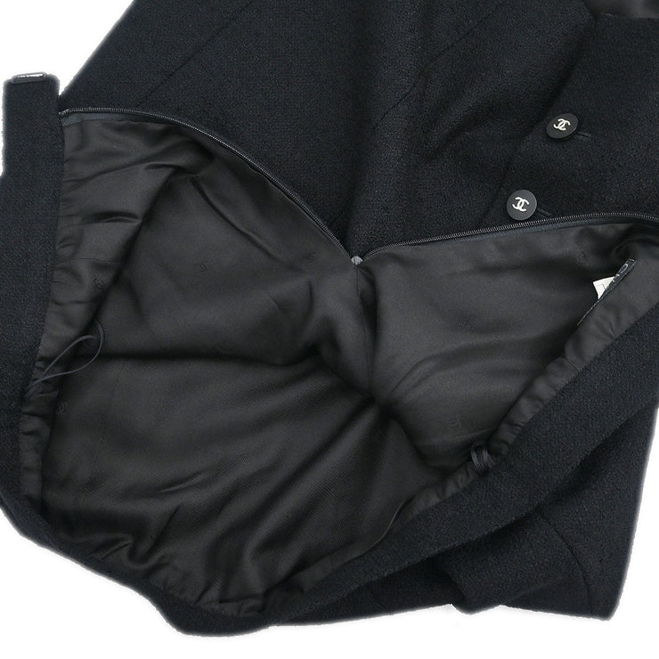 Chanel Setup Suit Jacket Skirt Black 96P #38 116054