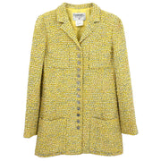 Chanel Single Breasted Jacket Coat Yellow 96P #40 116060
