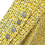 Chanel Single Breasted Jacket Coat Yellow 96P #40 116060