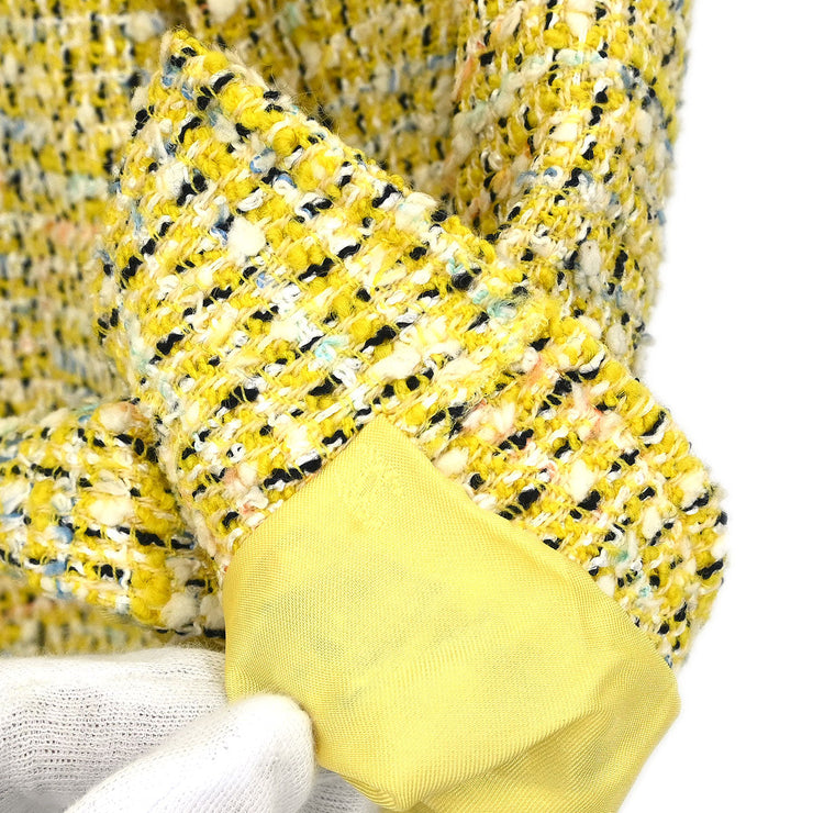 Chanel Single Breasted Jacket Coat Yellow 96P #40 116060