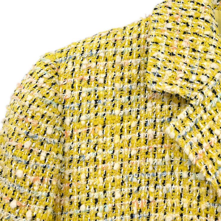 Chanel Single Breasted Jacket Coat Yellow 96P #40 116060