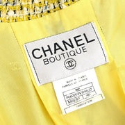 Chanel Single Breasted Jacket Coat Yellow 96P #40 116060