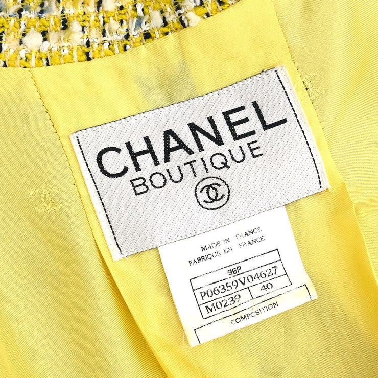 Chanel Single Breasted Jacket Coat Yellow 96P #40 116060