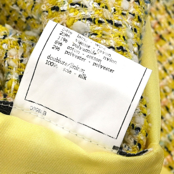 Chanel Single Breasted Jacket Coat Yellow 96P #40 116060