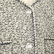 Chanel Single Breasted Collarless Jacket Gray 96A #42 116062