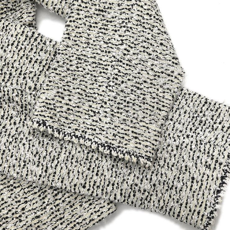 Chanel Single Breasted Collarless Jacket Gray 96A #42 116062