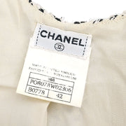 Chanel Single Breasted Collarless Jacket Gray 96A #42 116062