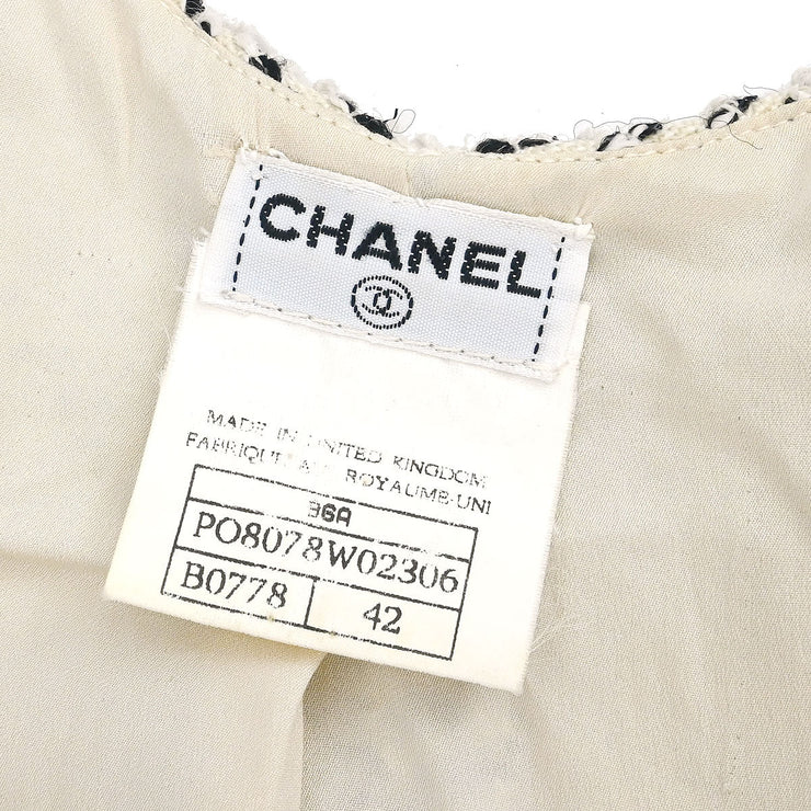 Chanel Single Breasted Collarless Jacket Gray 96A #42 116062