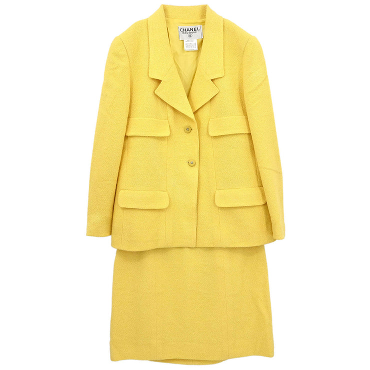 Chanel Setup Suit Jacket Skirt Yellow 98C #42 116080