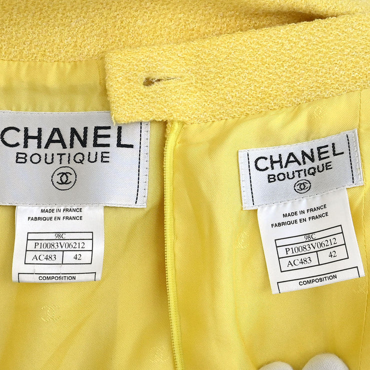 Chanel Setup Suit Jacket Skirt Yellow 98C #42 116080