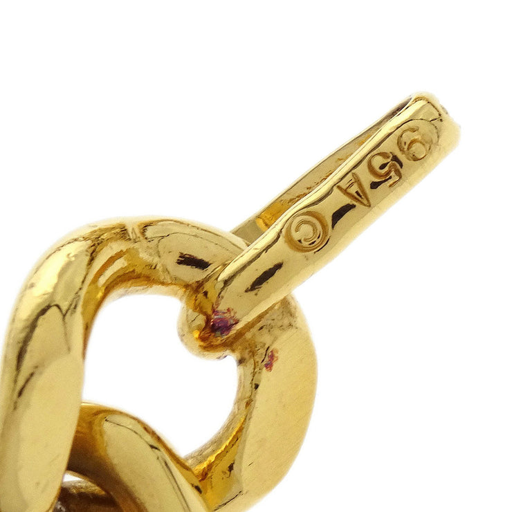 Chanel Chain Belt Medallion Gold Black Small Good 95A 116086