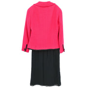 Chanel Setup Suit Jacket Skirt Pink Black 22/28815 #36 116087
