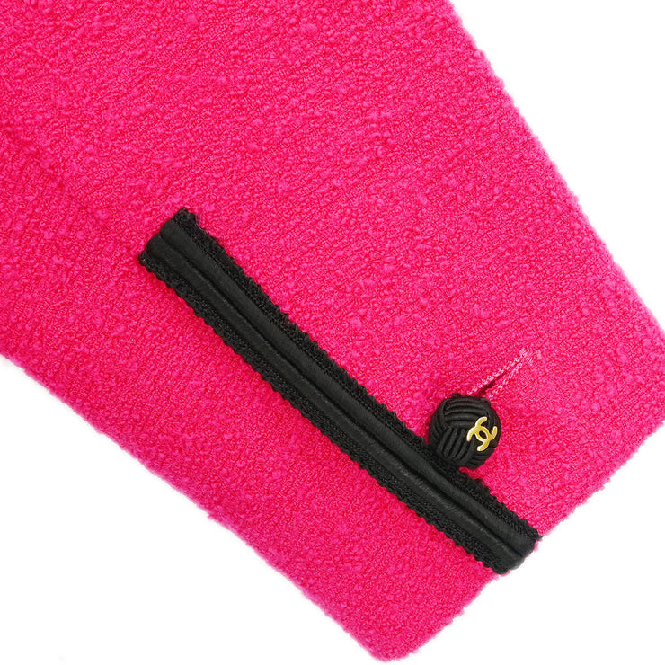 Chanel Setup Suit Jacket Skirt Pink Black 22/28815 #36 116087