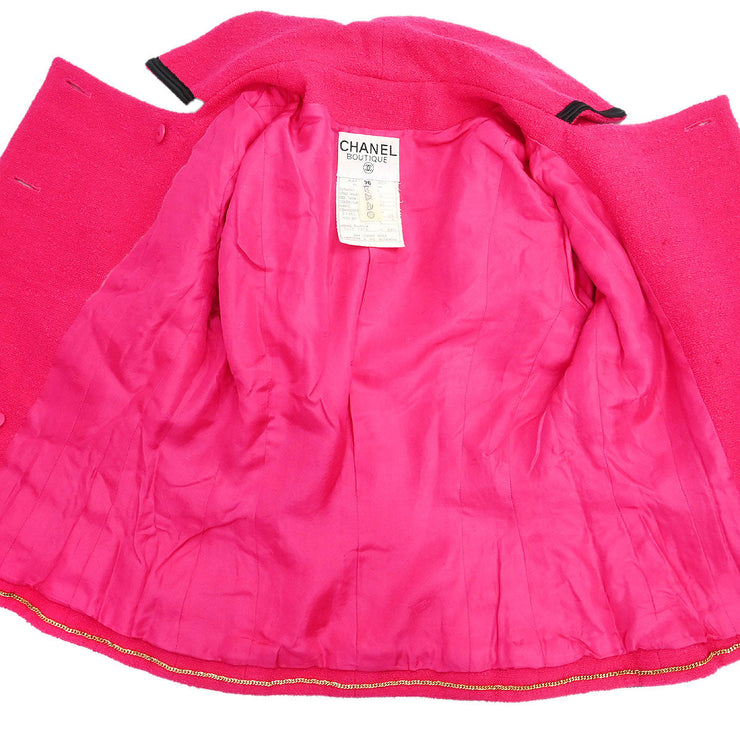 Chanel Setup Suit Jacket Skirt Pink Black 22/28815 #36 116087