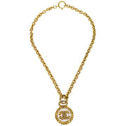Chanel Gold Medallion CC Chain Pendant Necklace 93A 116089